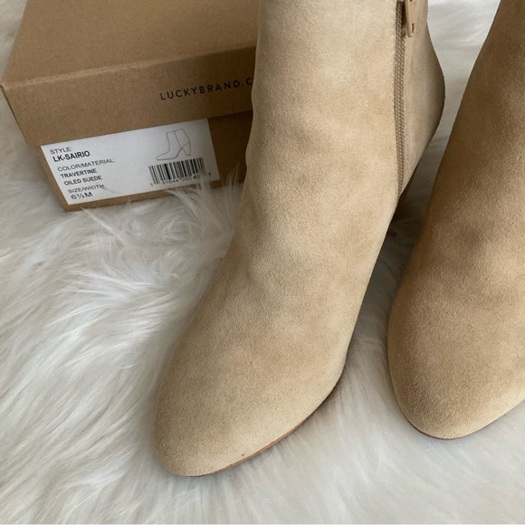 🤍 nwt | lucky brand | nude suede booties - Picture 11 of 11